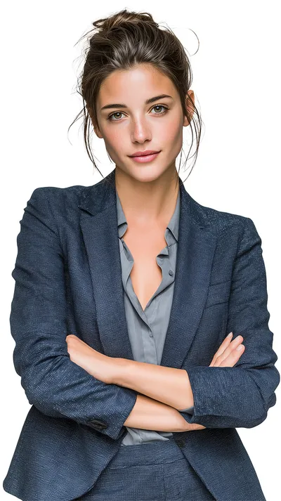 Professional woman contemplating career decisions